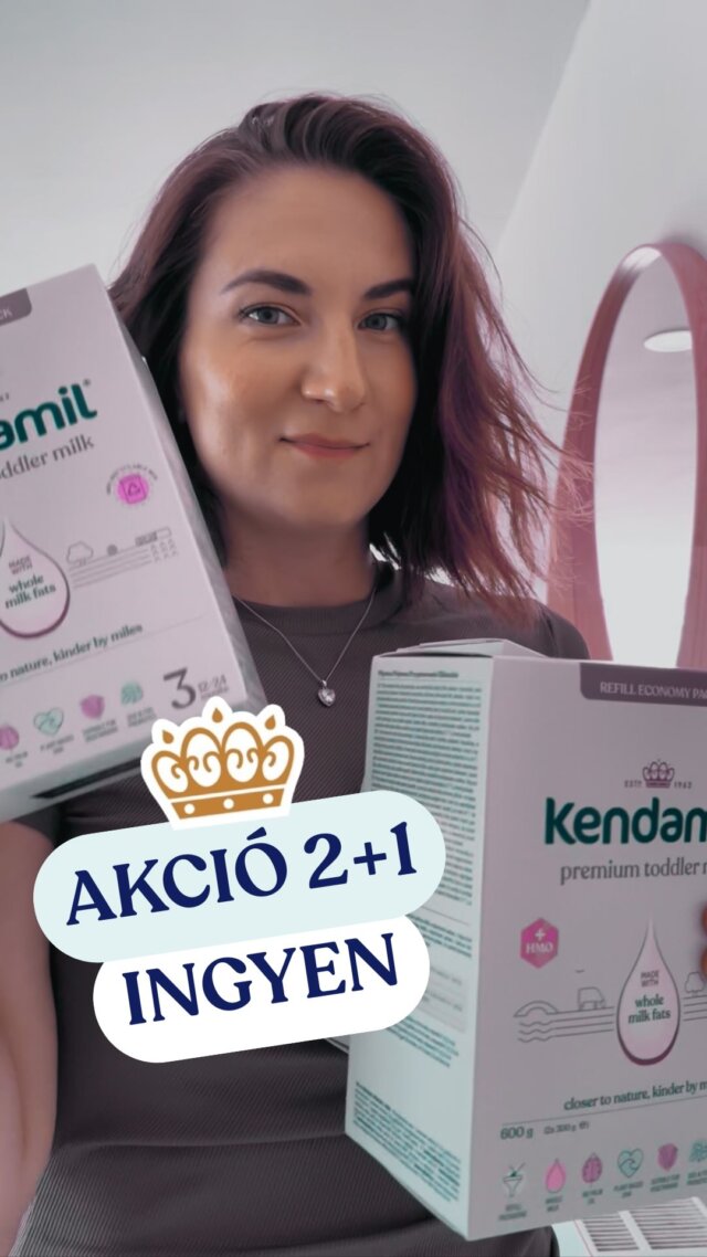 Ne hagyd ki a 2+1 INGYEN akciót, amely a Kendamil összes sorozatának (Premium, BIO és Kecsketej) kartonos kiszerelésére, valamint minden Kendamil kására érvényes. 🥣 Az akció 2025. augusztus 12., kedd és augusztus 18., hétfő között érvényes a www.healthfactory.hu oldalon 💙

Ne feledd, hogy az akció nem vonatkozik a kezdő anyatej-helyettesítő tápszerekre és a már leárazott termékekre❗

Fontos figyelmeztetés: A szoptatás a legjobb táplálási mód. A csecsemőtápszert csak orvosi ajánlásra szabad használni. A kisgyermekeknek szánt tejek csak változatos és kiegyensúlyozott étrend részeként fogyaszthatók. A felhasználási mód és további információk a csomagoláson találhatók. Különleges táplálkozási célú élelmiszer.