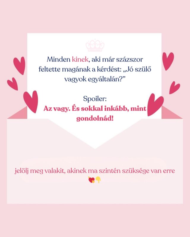 Bár a szülőség nem mindig rózsás séta, mi a Kendamilnál tudjuk, hogy mindent beleadtok. Ezért küldünk nektek egy kis üzenetet. 💌

Segítsetek terjeszteni, és jelöljétek meg azokat az anyukákat vagy apukákat, akiknek ma szükségük van erre az üzenetre. 🫶

#Kendamil #teljeserőbedobással #kompromisszumoknélkül #szülőség #KendamilHU #KendamilPremium #Alegszerettebbeknek